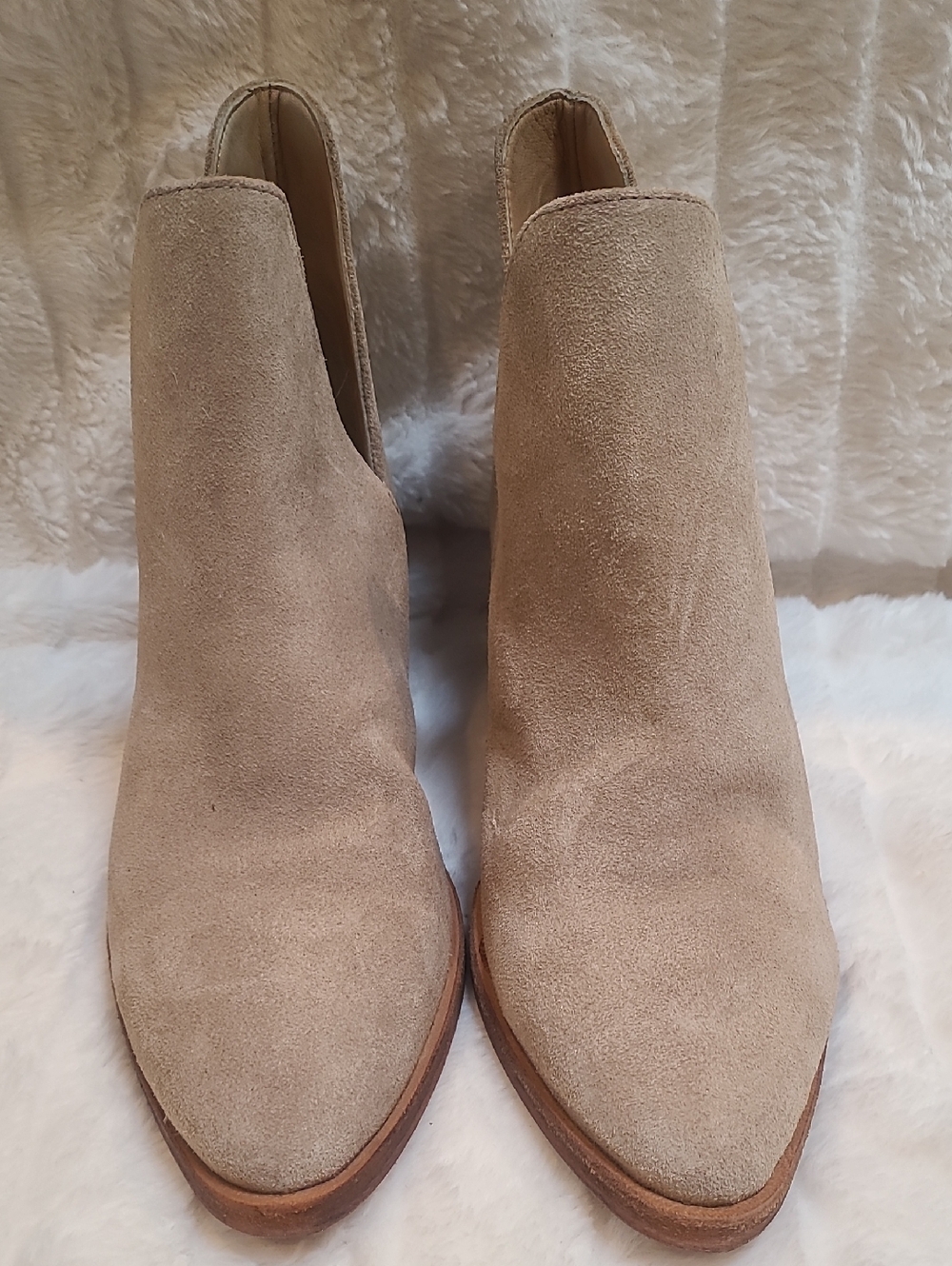FP Women's Suede Ankle Boots in Light Taupe